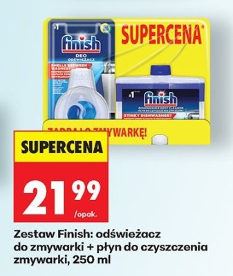 Zestaw Finish: odświeżacz do zmywarki + płyn do czyszczenia zmywarki, 250 ml promocja w Biedronka
