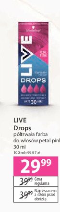 Farba do włosów petal pink Schwarzkopf live drops promocja