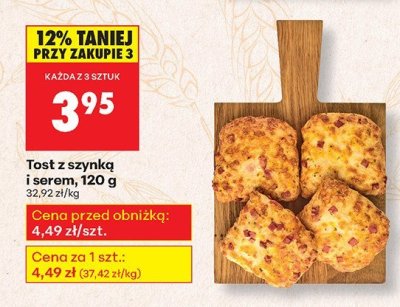 Tost z szynką i serem promocja w Biedronka