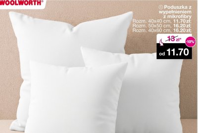 Poduszka z wypełnieniem z mikrofibry 50x50 cm promocja w Woolworth