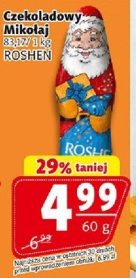Czekoladowy Mikołaj ROSHEN promocja w Prim Market