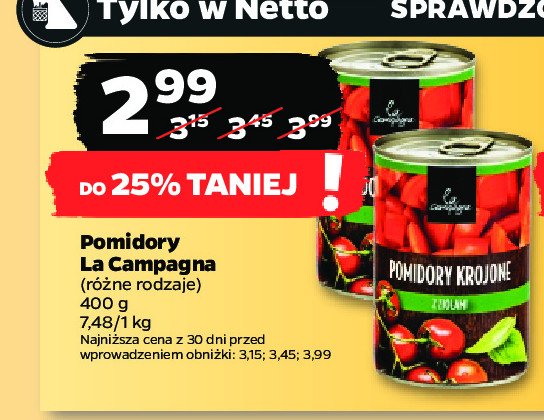 Pomidory krojone z ziołami La campagna promocja