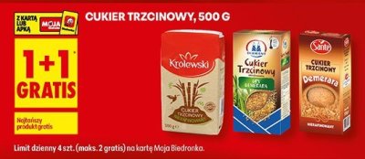 Cukier trzcinowy, 500 g promocja w Biedronka