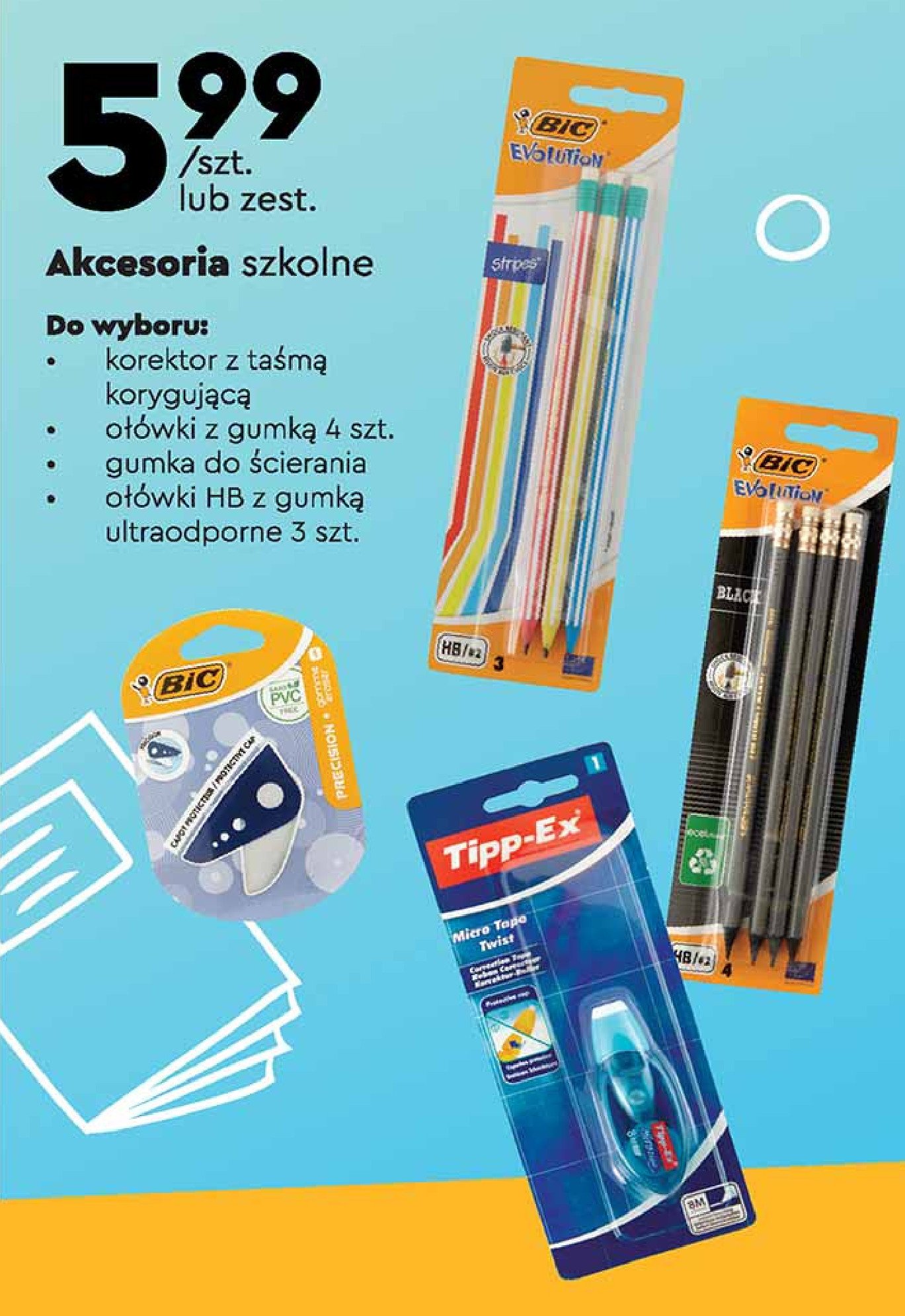 Ołówek z gumką hb Bic ecolutions promocja