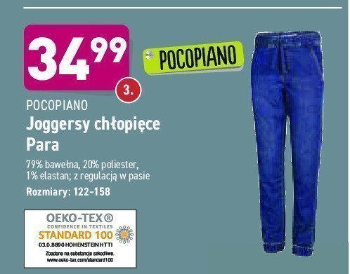 Jeansy ch艂opi臋ce joggery rozm. 122-158 Pocopiano promocja