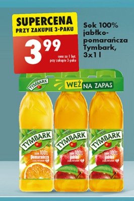 Sok jabłkowy 2 szt + pomarańczowy Tymbark 1936 promocja