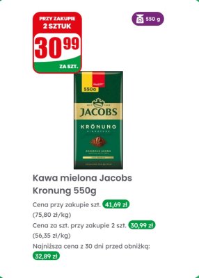Kawa mielona  Kronung 550g promocja w Dino