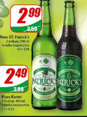 Piwo irish dark St.patrick's promocja