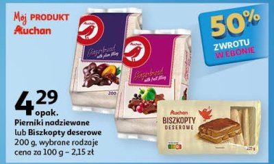 Biszkopty deserowe Auchan różnorodne (logo czerwone) promocja