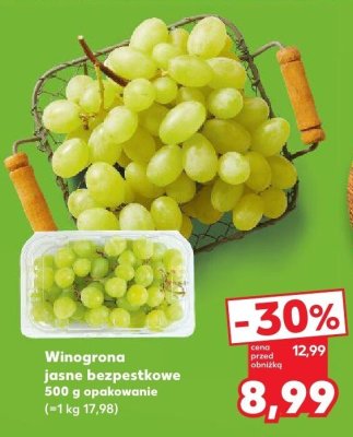 Winogrona jasne bezpestkowe promocja w Kaufland
