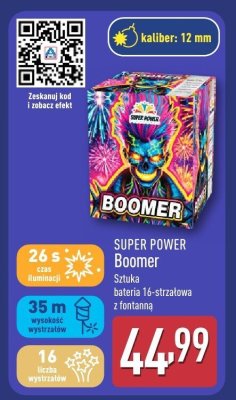 Fajerwerki SUPER POWER Boomer bateria 16-strzałowa z fontanną promocja w Aldi