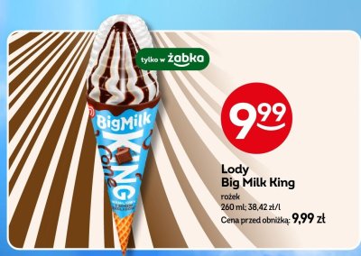 Lody Big Milk King rożek promocja w Żabka