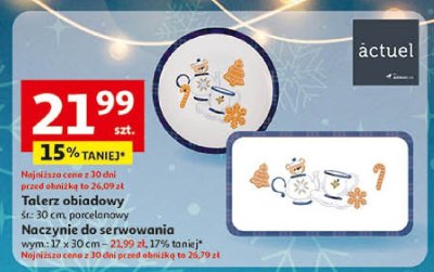 Talerz do serwowania naczynia do serwowania wym. 17 x 30 cm promocja w Auchan