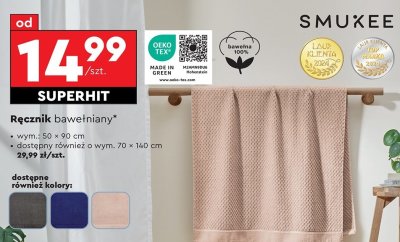 Ręcznik bawełniany 50 x 90 cm Smukee promocja