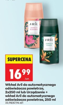 Wkład Aril do automatycznego odświeżacza powietrza, 2x250 ml lub Urządzenie + wkład Aril do automatycznego odświeżacza powietrza, 250 ml promocja w Biedronka