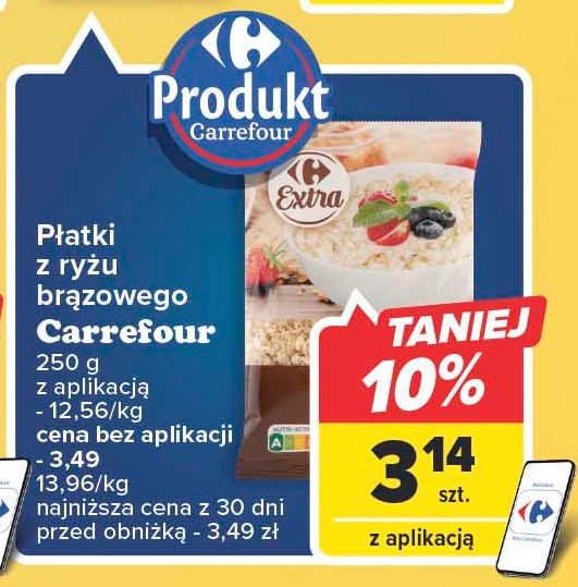 Płatki z ryżu brązowego Carrefour promocja