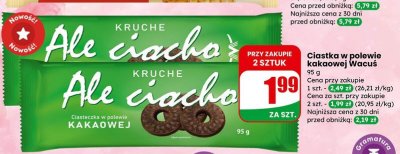 Ciastka w polewie kakaowej Wacuś Ale ciacho Kruche promocja w Dino