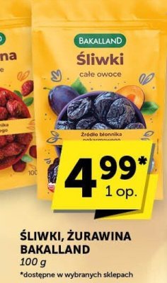 Śliwki, żurawina Bakalland promocja w Groszek