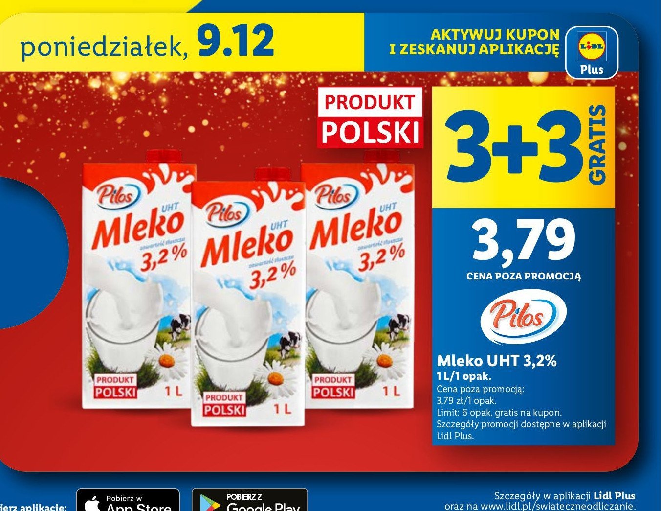 Mleko 3.2% Pilos promocja