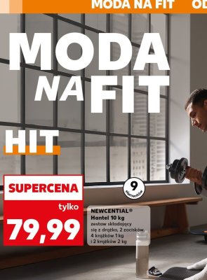 Hantel 10 kg zestaw składający się z drążka, 2 zaciśków, 4 krążków 1 kg i 2 krążków 2 kg promocja w Kaufland