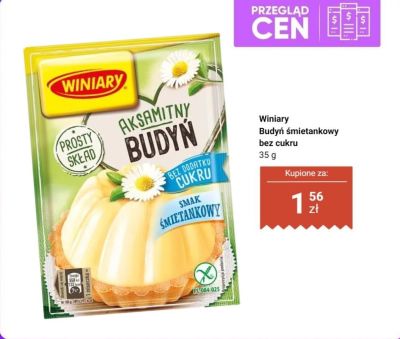 Budyń śmietankowy bez cukru Winiary promocja w Dino