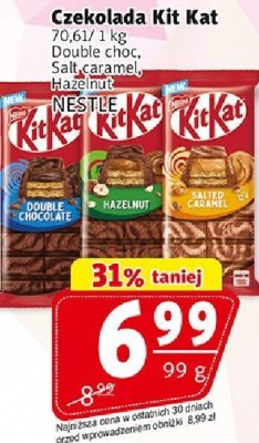 Czekolada Kit Kat Double choc, Salt caramel, Peanut butter NESTLE promocja w Prim Market