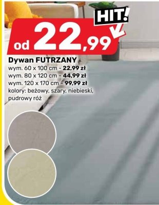 Dywan FUTRZANY różne wymiary i kolory promocja w Bricomarche