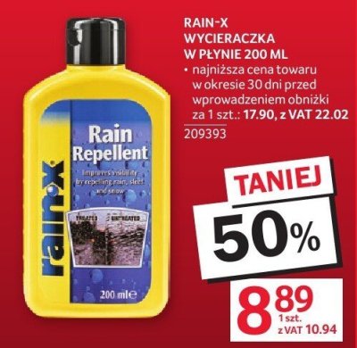 Wycieraczka w płynie RAIN-X promocja w Selgros