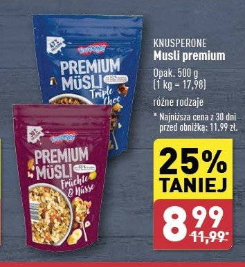 Musli trzy czekolady Knusperone promocja