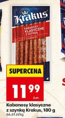 Kabanosy klasyczne z szynką promocja w Biedronka