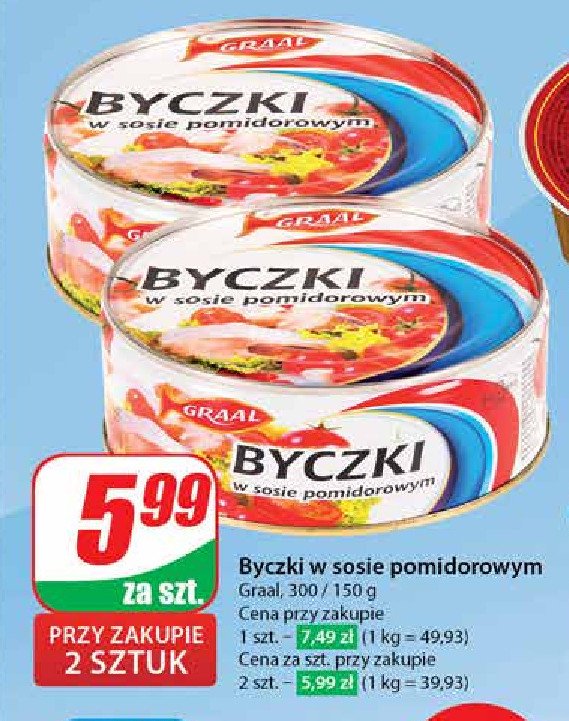 Byczki w sosie pomidorowym Graal promocja w Dino