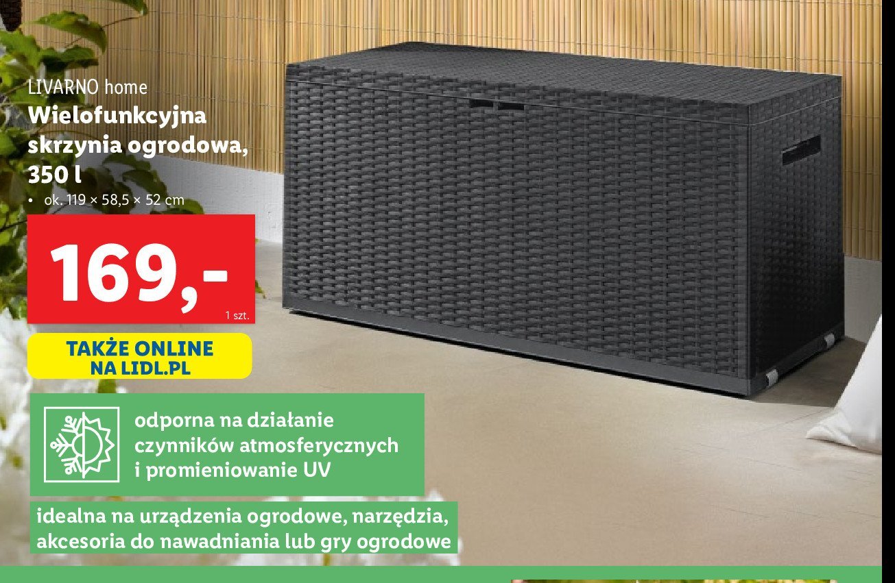 Skrzynia ogrodowa 350 l LIVARNO HOME promocja