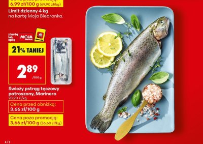 Świeży pstrąg tęczowy patroszony promocja w Biedronka