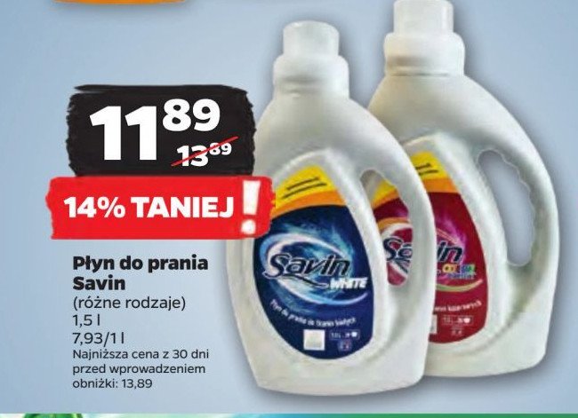 P艂yn do prania do tkanin bia艂ych Savin promocja