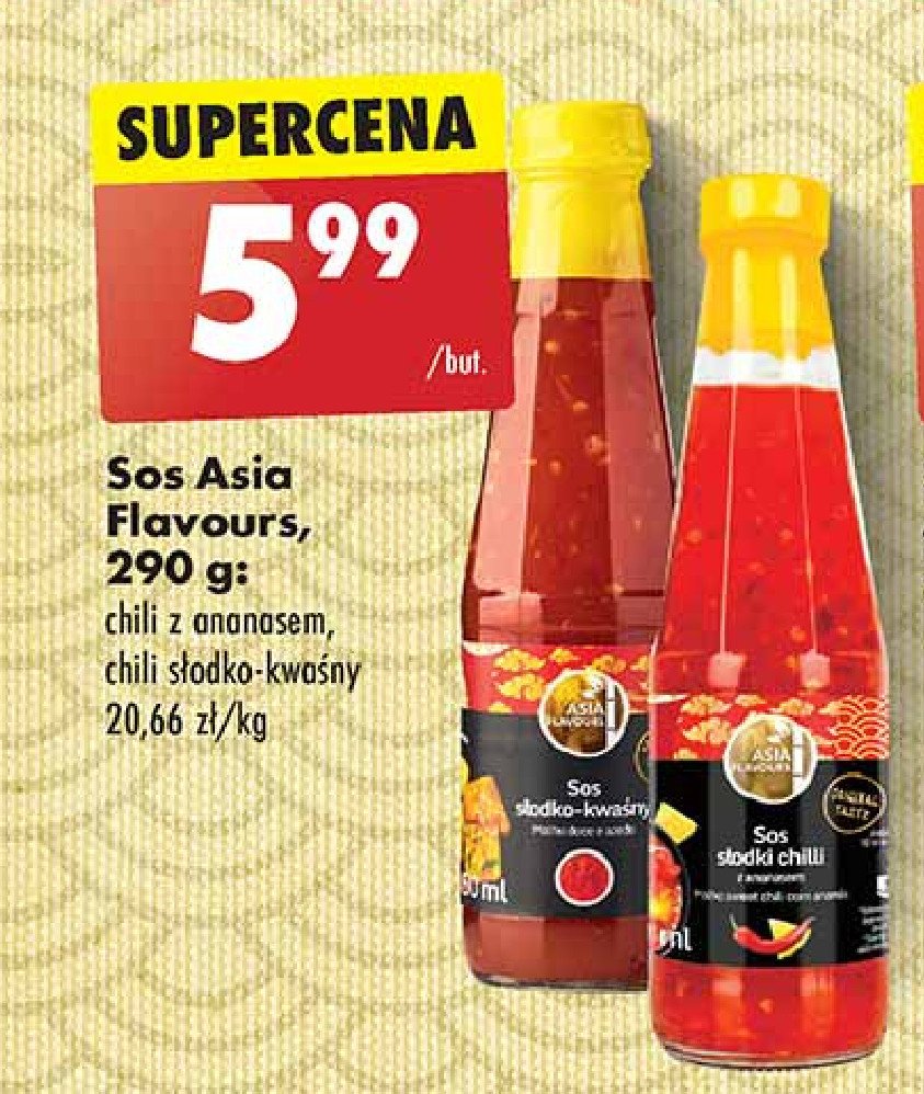 Sos słodki chili Asia flavours promocja w Biedronka