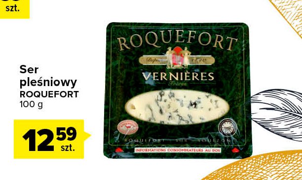 Ser pleśniowy vernieres Roquefort promocja