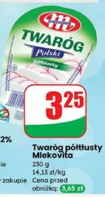 Twaróg półtłusty Mleczna polana promocja w Dino