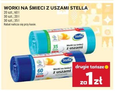 Worki na śmieci z uszami Stella promocja w Stokrotka