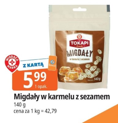Migdały w karmelu z sezamem Tokapi promocja w Leclerc