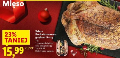 Kaczka faszerowana grzybami i kaszą promocja w Lidl