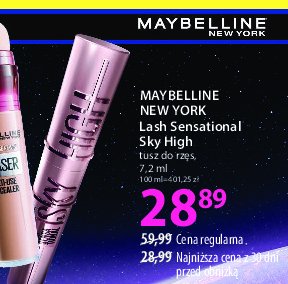 Tusz do rzęs MAYBELLINE LASH SANSATIONAL SKY HIGH promocja w Hebe