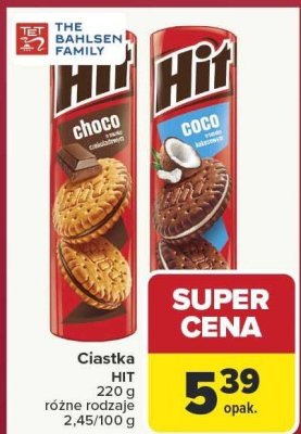 Ciastka HIT różne rodzaje promocja w Carrefour