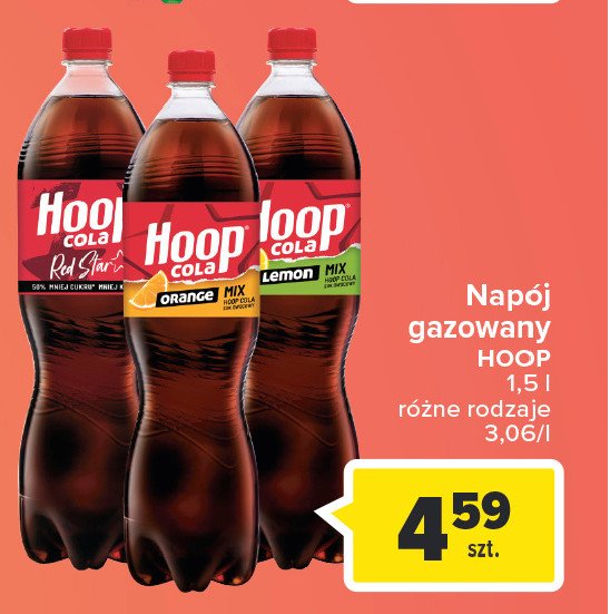 Napój Hoop cola orange promocja