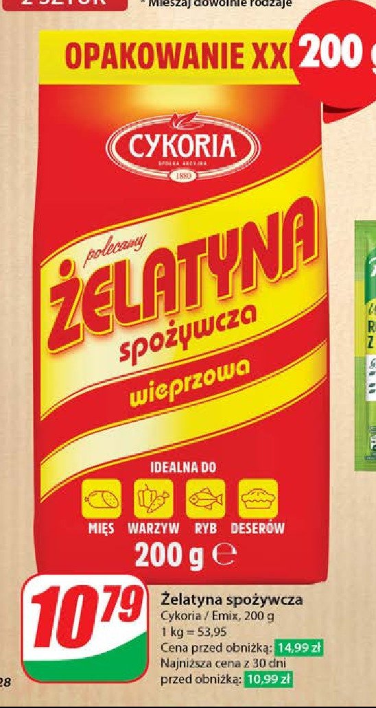 Żelatyna spożywcza wieprzowa Cykoria promocja