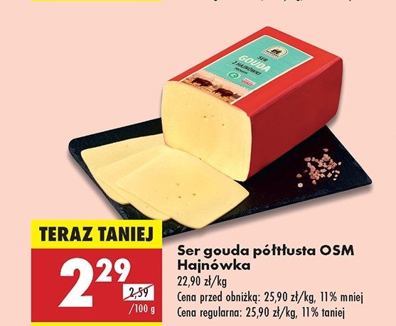 Ser gouda OSM HAJNÓWKA promocja w Biedronka