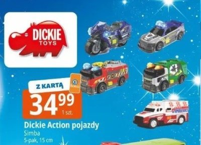 Dickie Action pojazdy Simba 5-pak, 15 cm promocja w Leclerc