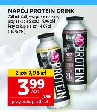 Napój proteinowy czekoladowy Zott protein promocja