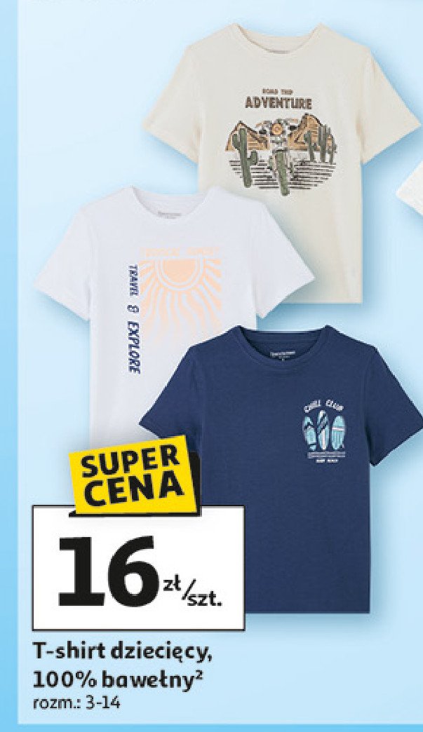 T-shirt dziecięcy rozm. 3-14 lat promocja w Auchan