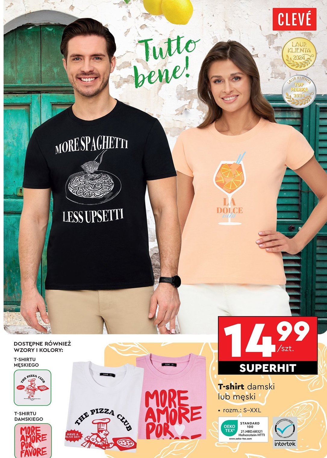 T-shirt męski rozm. s-xxl Cleve promocja w Biedronka