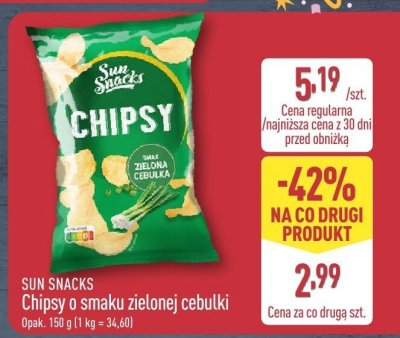Chipsy o smaku zielonej cebulki  promocja w Aldi